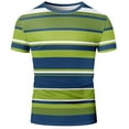 thumbnail image 3 of Zylanna Men's Casual T-Shirts, Fashion Crew Neck Short Sleeve Striped Shirts for Men Tee Green Size XL, 3 of 3