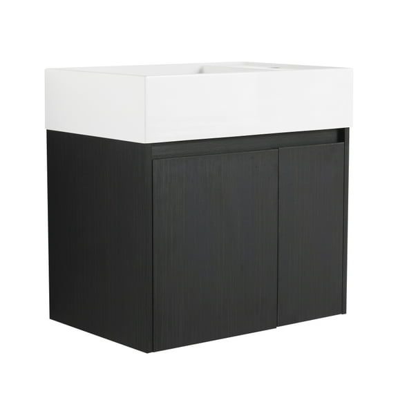 24 Inch Bathroom Cabinet With Sink,Soft Close Doors,Float Mounting Design, For Small Bathroom