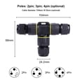 thumbnail image 2 of Amdohai IP68 Waterproof Junction Box T-shape Two Outlets Outdoor Electrical Cable Connector External Cord Boxes 4-pin for φ9-12mm Cable, 2 of 8