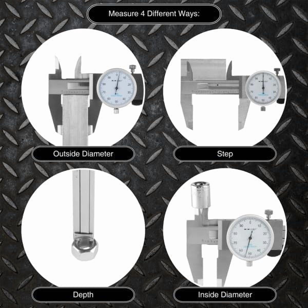 Dial Caliper- Stainless Steel and Shock Proof Tool With Plastic Carry Case, 0- 6 Inch Measuring Range For Accurate Measurements by
