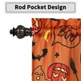 thumbnail image 4 of Halloween Kitchen Valance for Windows Pumpkins/Bats/Spider Printed Decorations for Living Room and Bedroom Orange Cafe Window Valance Curtains, 54 x15 inch, 4 of 9