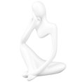 thumbnail image 3 of Estatua de pensador de resina, figura de pensador abstracto, estilo pensador, decoración para sala de estar, oficina, estantería, blanco, derecha, 3 of 14