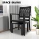 thumbnail image 4 of 3-piece moderno outdoor bistro set: steel patio muebles con 2 stackable sillas y 1 mesa, rust resistant para garden, balcony, y poolside, 4 of 8