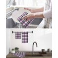 thumbnail image 5 of Purple Black Plaid Kitchen Dish Towels for Drying Dishes Set of 4, Farmhouse Purple Black Checkered Waffle Weave Microfiber Hand Tea Bathroom Towels Quick Dry & Absorbent Towel 12x12, 5 of 7