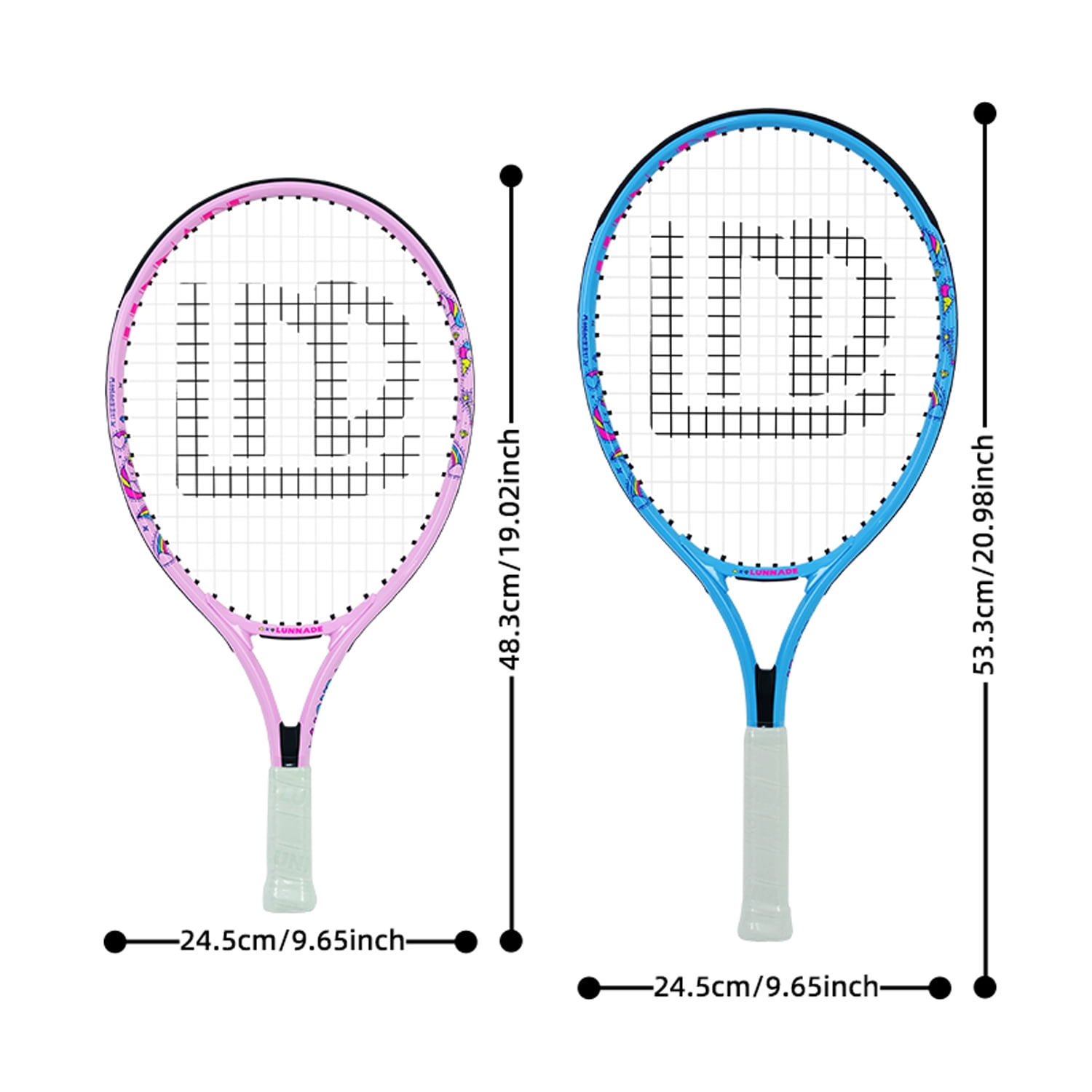 SALYWEE DJS 23″ Tennis Racket, Aluminum Frame, 16×18 Pattern, Free Bag, for Beginners