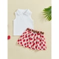thumbnail image 2 of Bagilaanoe 2Pcs Toddler Baby Girls Summer Clothes Ribbed Sleeveless Tank Tops + Print Pleated Mini Skirt 6M 12M 18M 24M 3T 4T Kids Casual Skirt Set, 2 of 7