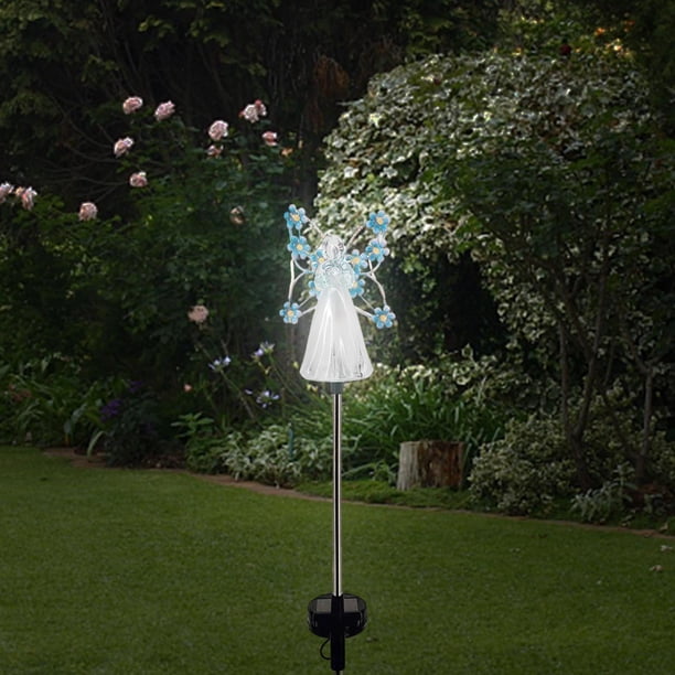 Luz solar del ángel Colamx para jardín al aire libre azul 91 cm