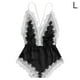 thumbnail image 1 of Lencería sexy Mujer Ropa interior con cuello en V profundo Body de malla de encaje para niña, Negro, L Methold XX000171-10, 1 of 7