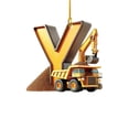 thumbnail image 2 of Harpily Home Decor Personalized Construction Vehicle Letters 2D Flat Acrylic Decorations Excavator Decorations Excavator Christmas Decorations 2024, 2 of 4
