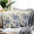thumbnail image 2 of Vintage Blue Outdoor Waterproof Pillow Covers 26x26 Pack of 2 Flower Farmhouse Botanical Letter Background Decorative Outdoor Pillow Covers Square Cushion Cases for Patio Furniture Pergola Couch, 2 of 4