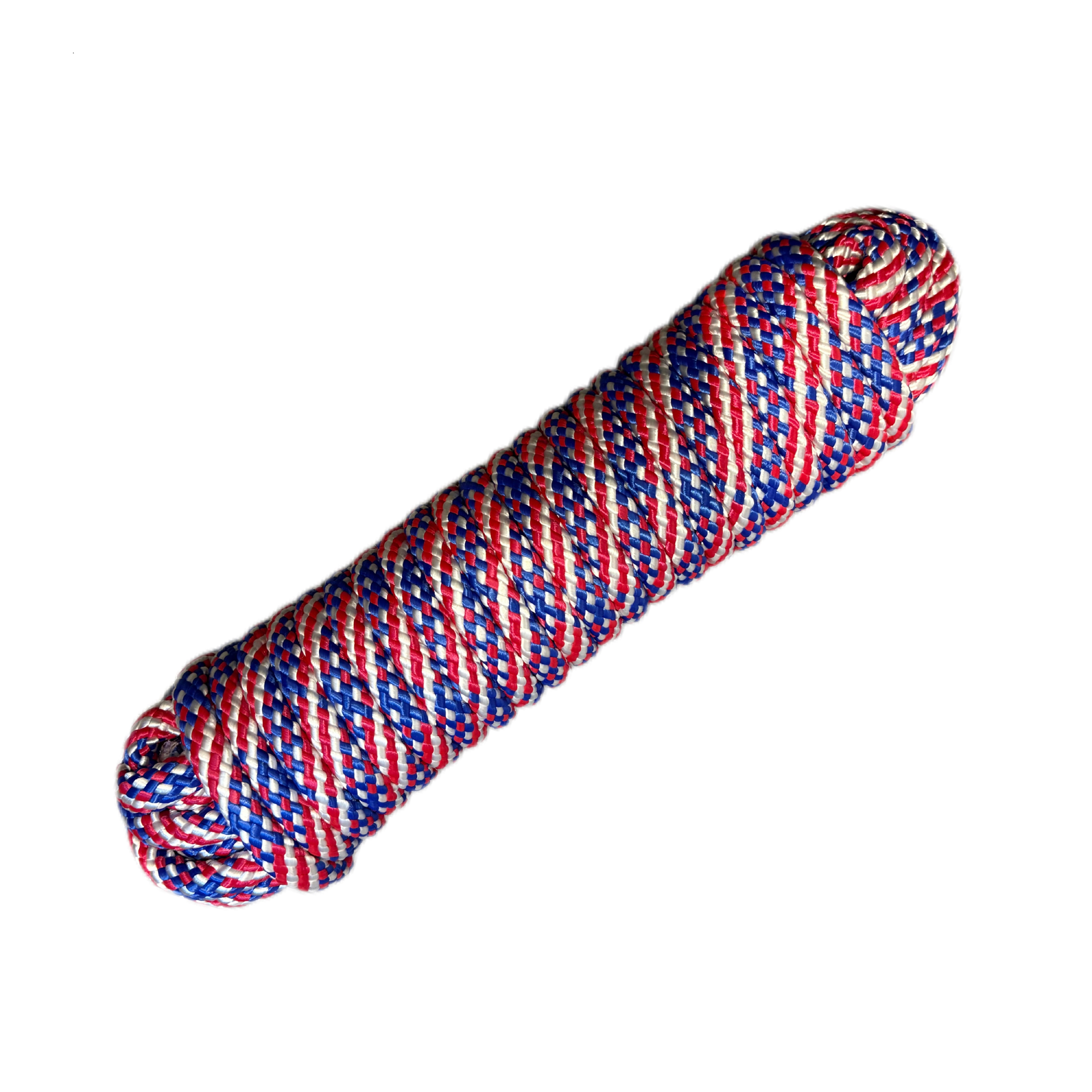 Hyper Tough 5/8 inch x 50 feet Polypropylene Diamond-Braid Rope, Patriot Red/White/Blue