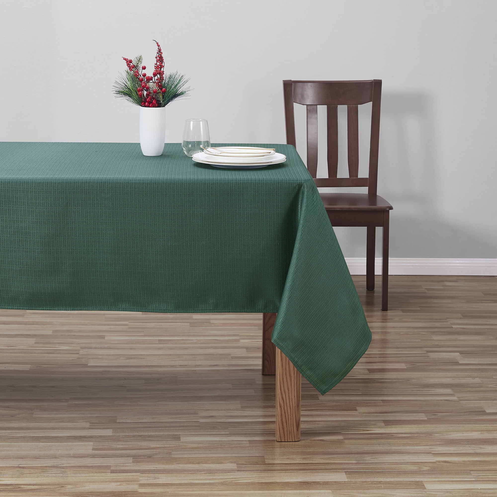 Holiday Time Christmas Forest Pine Fabric Tablecloth, Festive Xmas Décor 60" x 84"