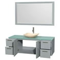 thumbnail image 2 of Wyndham WCR410060SDGGGGS5M58 Wall-Mounted Single Vanity Set with Green Glass Top, 2 of 2