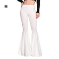 thumbnail image 3 of fastboy Pantalon Évasé Tendance Extensible et Confortable pour Femmes Grand Application Coton Taille Haute Évasé Blanc m 1Ensemble, 3 of 6