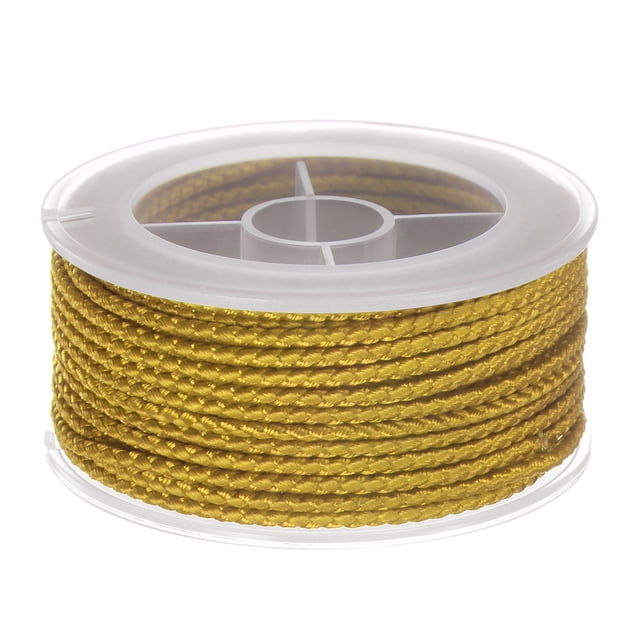 Unique Bargains Nylon Thread Twine Beading Cord 2mm Extra-Strong Braided Nylon Crafting String 11M/36 Feet, Goldenrod