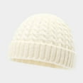 thumbnail image 3 of AWZXDE Classic Knitted Hats For Men And Women Warm Retro Twisted Pattern Dome Cap Cozy For Winter Outdoor Activities White, 3 of 3