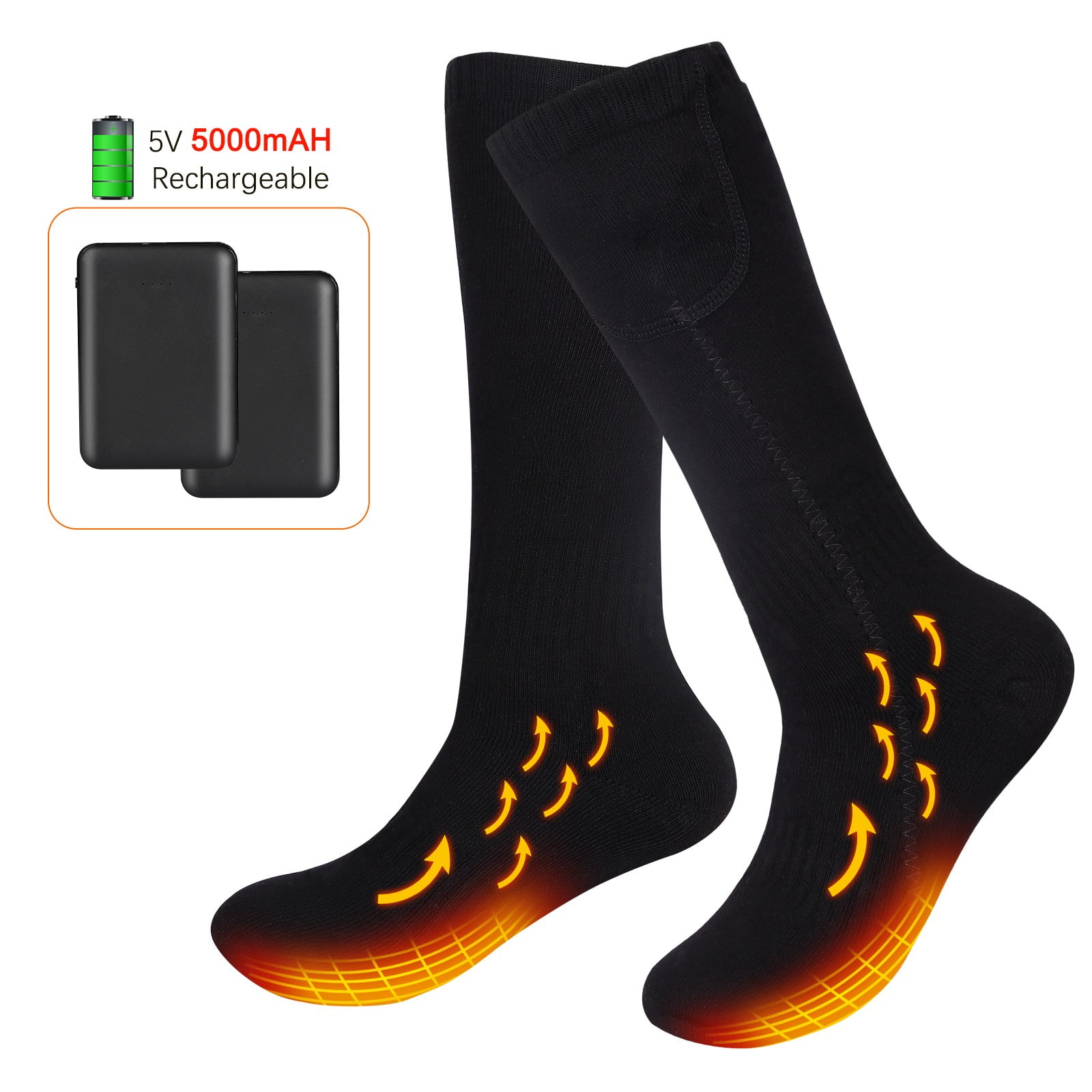 Men Women Battery Operated Winter Feet Warmer Thermal Electric Heating Socks UK 