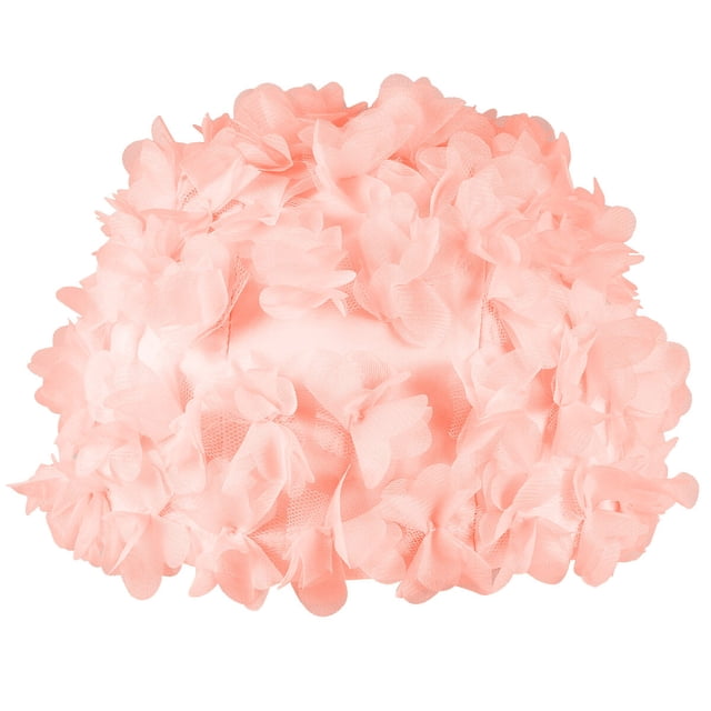 EeaseMX 1 gorro de natación para mujer, cómodo y transpirable, con diseño de flores 3D, para nadar, para mujeres y niñas (rosa)
