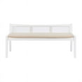 thumbnail image 3 of Linon Memphis Wood Cane Bench with Padded Seat in White, 3 of 10