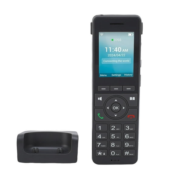 4G VOLTE Cordless Phone, Portable WiFi VoIP Phone with 2.4in Color Screen, Water Proof, Dust Proof Handset Speakerphone 16 Hours Talk Time, for 10 Days Standby