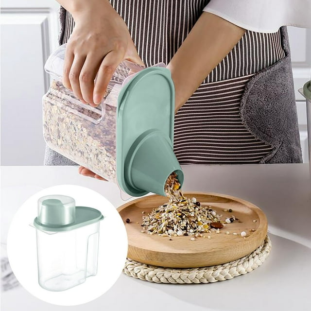 HmNPlay Réservoir de Stockage Alimentaire, Conteneur 1.9L Réservoir de Stockage Multi-Grains Boîte de Stockage de Produits Secs en Plastique Réservoir Scellé