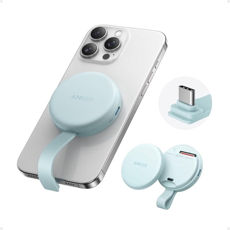 Anker MagGo USB-C Adapter, SD Card Reader for iPhone 16/15 Series, Portable Magnetic Memory Card Reader with Built-in Cable, Slot for SD&TF, 312MB/s Max Data Transfer forUSB C Devices(Green)