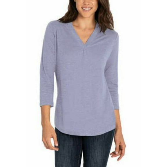 Orvis Ladies Linen Blend Top Size: S, Color: Lilac