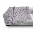 thumbnail image 2 of Floral Soft Flannel Fleece Blanket, Romantic Watercolor Flowers Soft Violet Tones Pattern Blooming Elements, Cozy Plush for Indoor and Outdoor Use, 50" x 70", Purple and Reseda Green, by Ambesonne, 2 of 5