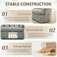 thumbnail image 4 of 127" Modular Sectional Corduroy Sofa, L Shaped Cloud Couch with 10 Pillows, Comfy Curved Sofa with 7 Iron Frames, Modern Left Chaise Lounge Couches for Living Room, Bedroom, Apatment, Gray, 4 of 9