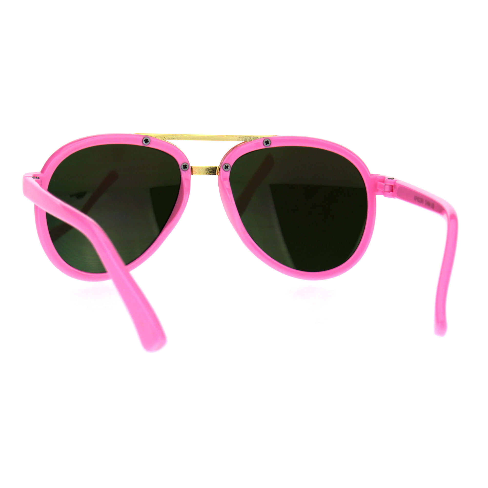 Kids Size Color Mirror Plastic Racer Aviator Sport Designer Fashion Sunglasses 