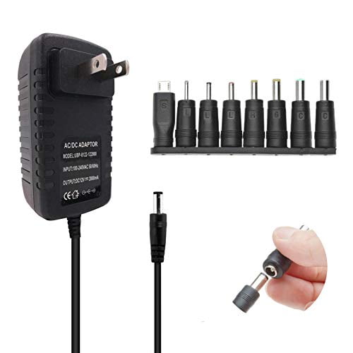 Invitere metan tetraeder Trnaroy Universal AC/DC Adapter 12V 2Amp Power Supply with 8 Switching Connector  Adapter Tips and USB Plug for Household Electronics Routers Speakers CCTV  Cameras USB Charging Devices - Walmart.com