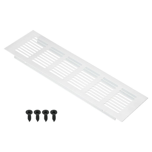 Uxcell 10"x3" Rectangle Air Vent Cover Door Grille Ventilation Cover Louvered with Screws for Cabinet Silver Tone
