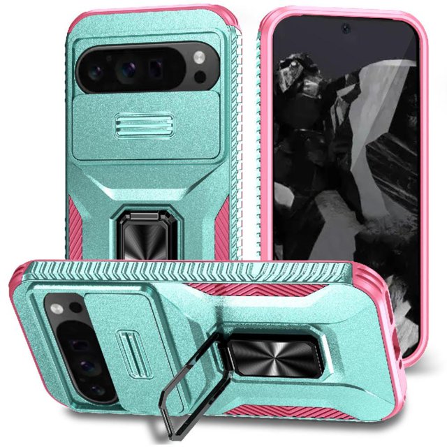 Étui pour GANGXUN Google Pixel 9 Pro TG - Double Protection, Support, Fonction Magnétique pour Voiture