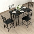 thumbnail image 3 of Patiojoy 5 Pieces Dining Table and Chair Set Metal Frame Wooden Tabletop, 3 of 10