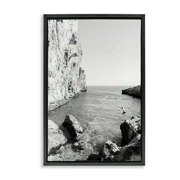 Stupell Industries The Dive Cove Coastal Photography Black Floater Framed Canvas Art Print Wall Art, 17 x 25
