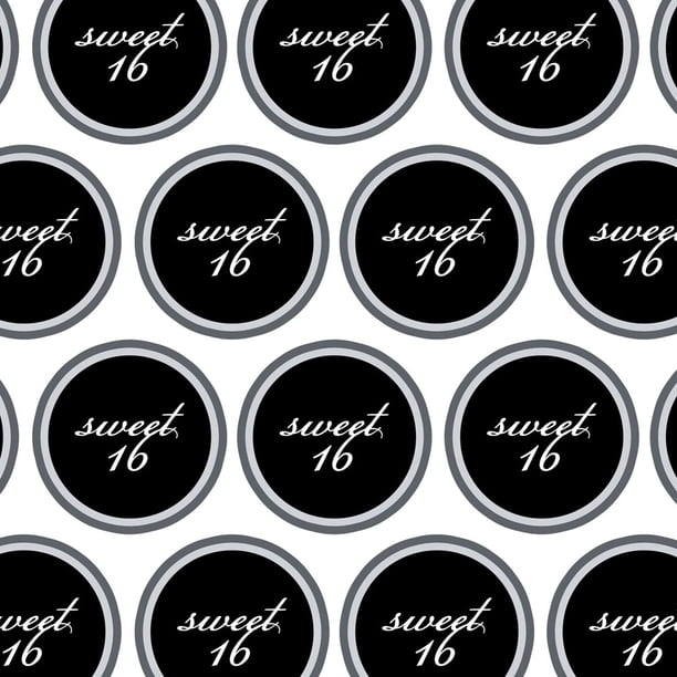 Sweet 16 Sixteen Birthday on Black Premium Gift Wrap Wrapping Paper Roll -  Walmart.com
