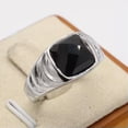 thumbnail image 6 of K-KED Fashion Simple Cold Wind Black Gemstones Stainless Steel Rings Size 7-11-11-Gold, 6 of 9