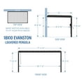 thumbnail image 3 of Backyard Discovery Evanston 18'x10' Steel Wall-Mounted Louvered Pergola, Adjustable Roof, 3 of 12