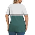 thumbnail image 5 of YanHoo Womens Summer Tops Criss Cross V Neck Short Sleeve Shirts Loose Casual Dressy Blouses Striped Color Block Printed Plus Size Tshirts Army Green,XXL, 5 of 7