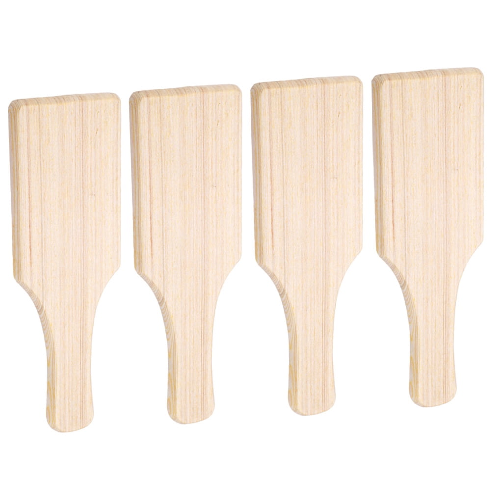 DINHEAROM 4Pcs Wooden Pottery Board Clay Paddle Tool Smooth Finish for Sculpting and Crafting