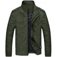 thumbnail image 4 of Gabardina de primavera para hombre, chaquetas impermeables de primavera y otoño para hombre, chaqueta informal ajustada con cuello alto, cortavientos, chaqueta de acampada, ropa, 4 of 5
