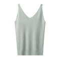 thumbnail image 4 of Razzly Women's V Neck Slim Fit Ribbed Knit Camisole Tops Sleeveless Shirt For Layering And Casual Wear(Grey,One Size), 4 of 4