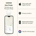 thumbnail image 3 of air tags Key Finder, Wallet Tracker Works with Apple Find My (iOS Only), Replaceable Battery, Water-Resistant, Bluetooth Item Finder for Bags, Luggage, Pets & Backpack, White, 3 of 6