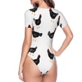 thumbnail image 3 of Uemuo Funny Chicken Pattern Women's One Piece Short Sleeve Swimsuit Rash Guard Surfing Modest Quick-drying Swimsuit Beach Essentials-Medium, 3 of 9