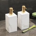 thumbnail image 5 of 2 Pack Real Natural Marble Soap Dispenser with Stainless Steel Pump Decorative Liquid Hand Soap Bottle for Kitchen Bathroom, 5 of 6