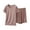 Coffee, variant on CHUMUD Pajama Set for Women Petite 2 Piece Soft Comfy Lounge Outfits Short Sleeve Pj Sleepwear Shorts Sets Loungewear Summer Casual