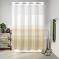 thumbnail image 6 of No Hook Shower Curtain with Built-in Rings - Beige White Washable Waterproof Fabric Bathroom Curtains for Hotel,Rentals, 72 X 84 Inch Extra Long , Abstract Brush Stroke, 6 of 9