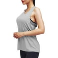 thumbnail image 4 of Camisetas de entrenamiento para mujer, camisetas deportivas de yoga, camisetas sin mangas largas, ropa de entrenamiento de gimnasio, gris medio Jormftte LRWJ021-7, 4 of 5