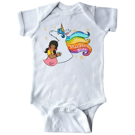 

Inktastic Embrace Your Magical Side Girl Hugging A Unicorn Gift Baby Boy or Baby Girl Bodysuit