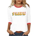 thumbnail image 1 of HKEJIAOI Pride Shirts for Women 3/4 Length Sleeve Tops Pride Month Rainbow Graphic T-Shirt Red Ringer White Tee, Red L, 1 of 4